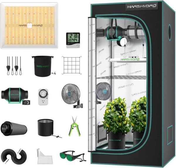 Mars Hydro TS1000 LED Grow Light+80x80x160cm Complete Grow Tent Kits